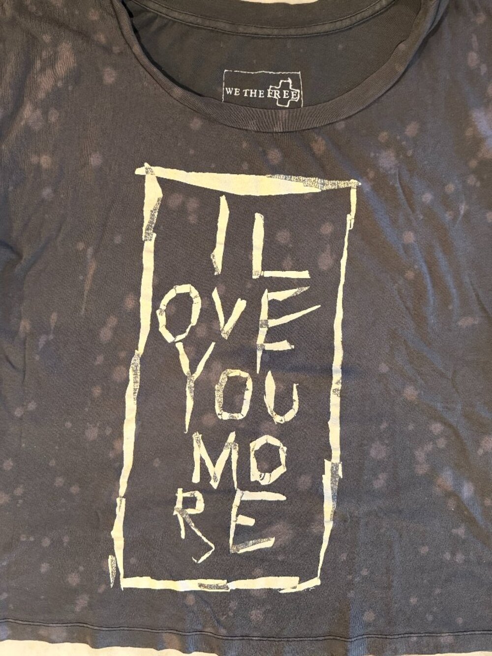 Free People Gray Sleeveless "I Love You More" T-shirt: Size: M